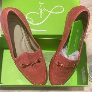 Sam Edelman Pink Croc-Embossed Loafers Brand New Never Worn 😁